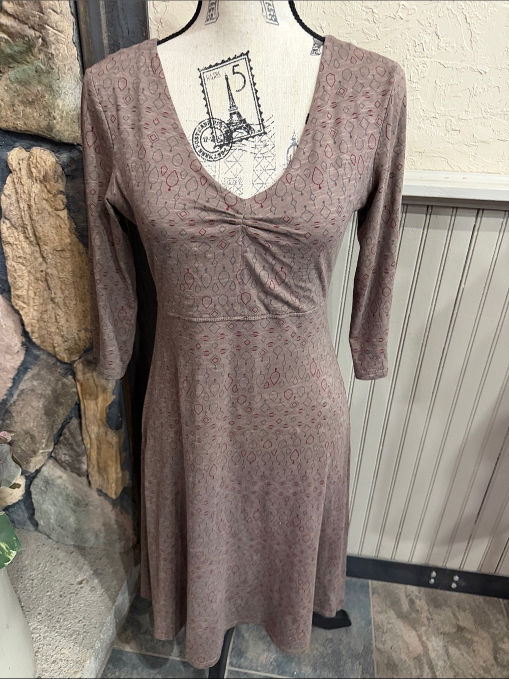 Toad&Co Dusty Mauve Scoop Neck Long Sleeve Knit Dress